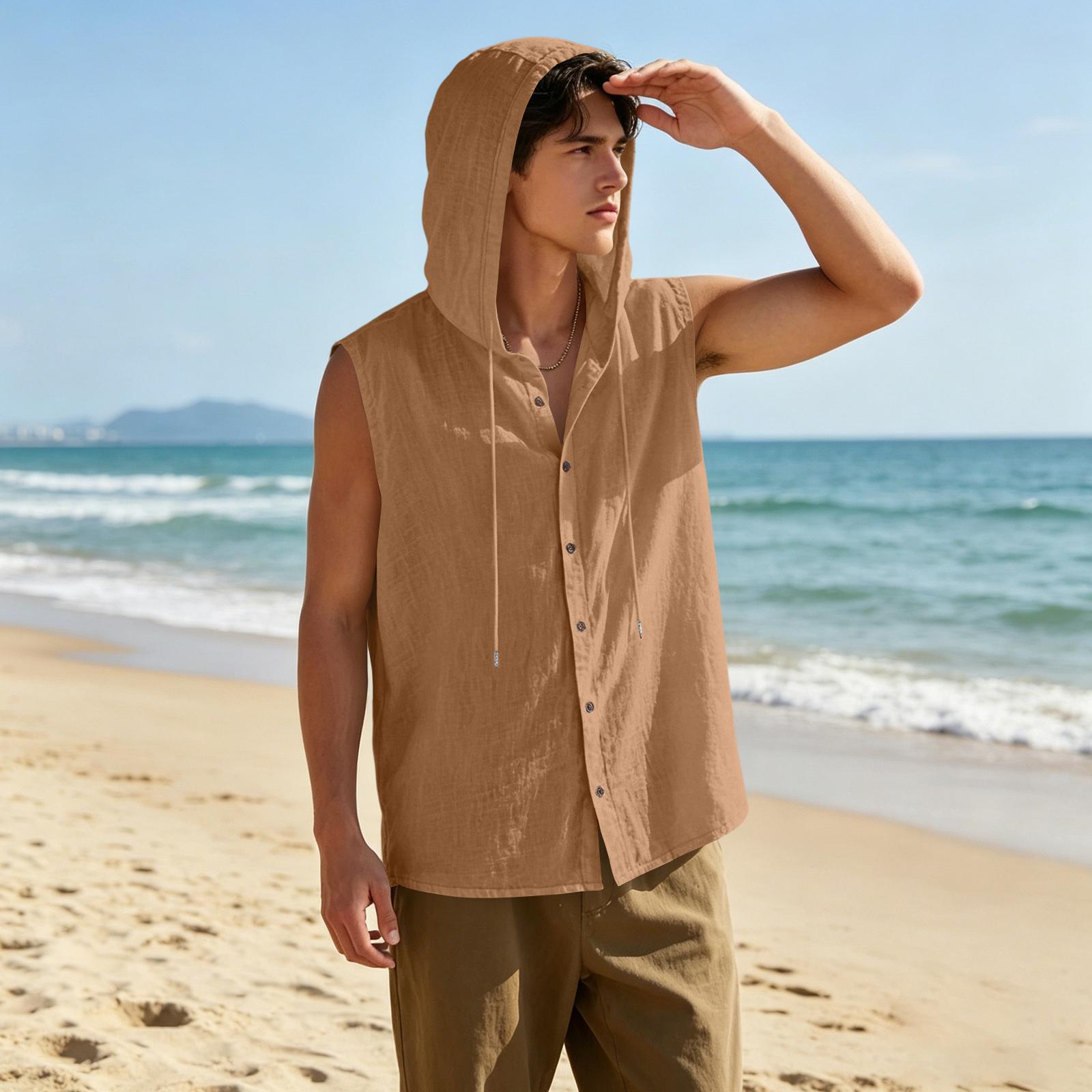 Mens Sleeveless Linen Hooded Shirt Button Down Breathable Relaxed Fit Casual Vest Top Lightweight Summer Apparel XXXL верблюд
Mens Sleeveless Linen Hooded Shirt Button Down Breathable Relaxed Fit Casual Vest Top Lightweight Summer Apparel XXXL верблюд