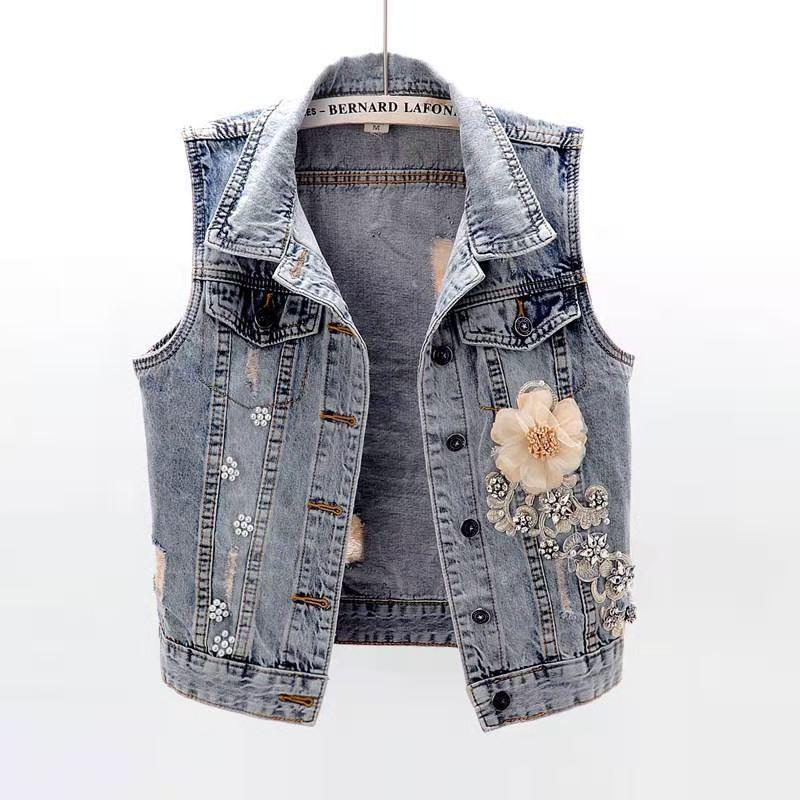 Korean Rhinestone Flower Denim Camisole Vest for Women XL
Korean Rhinestone Flower Denim Camisole Vest for Women XL