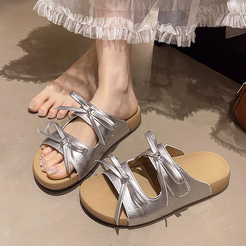 Bow flat bottom one-word shoes women s summer wear new with skirt casual beach cool slippers 35
Bow flat bottom one-word shoes women s summer wear new with skirt casual beach cool slippers 35