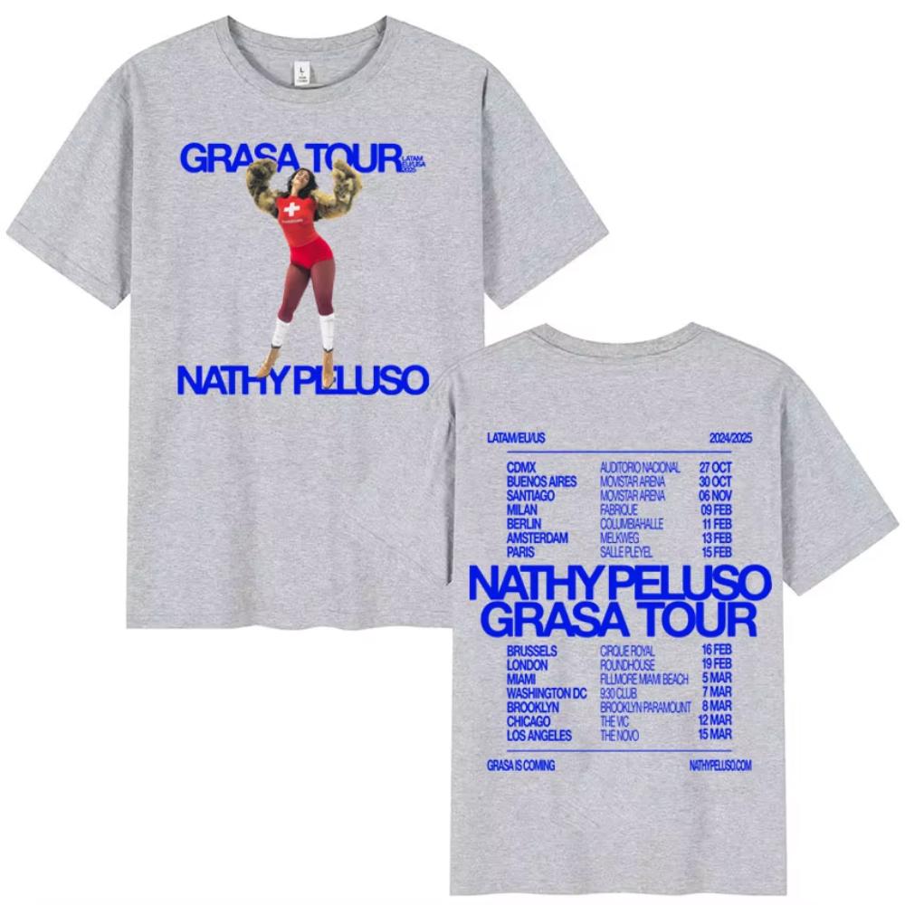 Nathy Peluso Grasa Tour Album Graphics T Shirt Fashion High Quality Tshirts Unisex Women Cotton Summer Tee Shirt Unisex Streetwear 4XL
Nathy Peluso Grasa Tour Album Graphics T Shirt Fashion High Quality Tshirts Unisex Women Cotton Summer Tee Shirt Unisex Streetwear 4XL