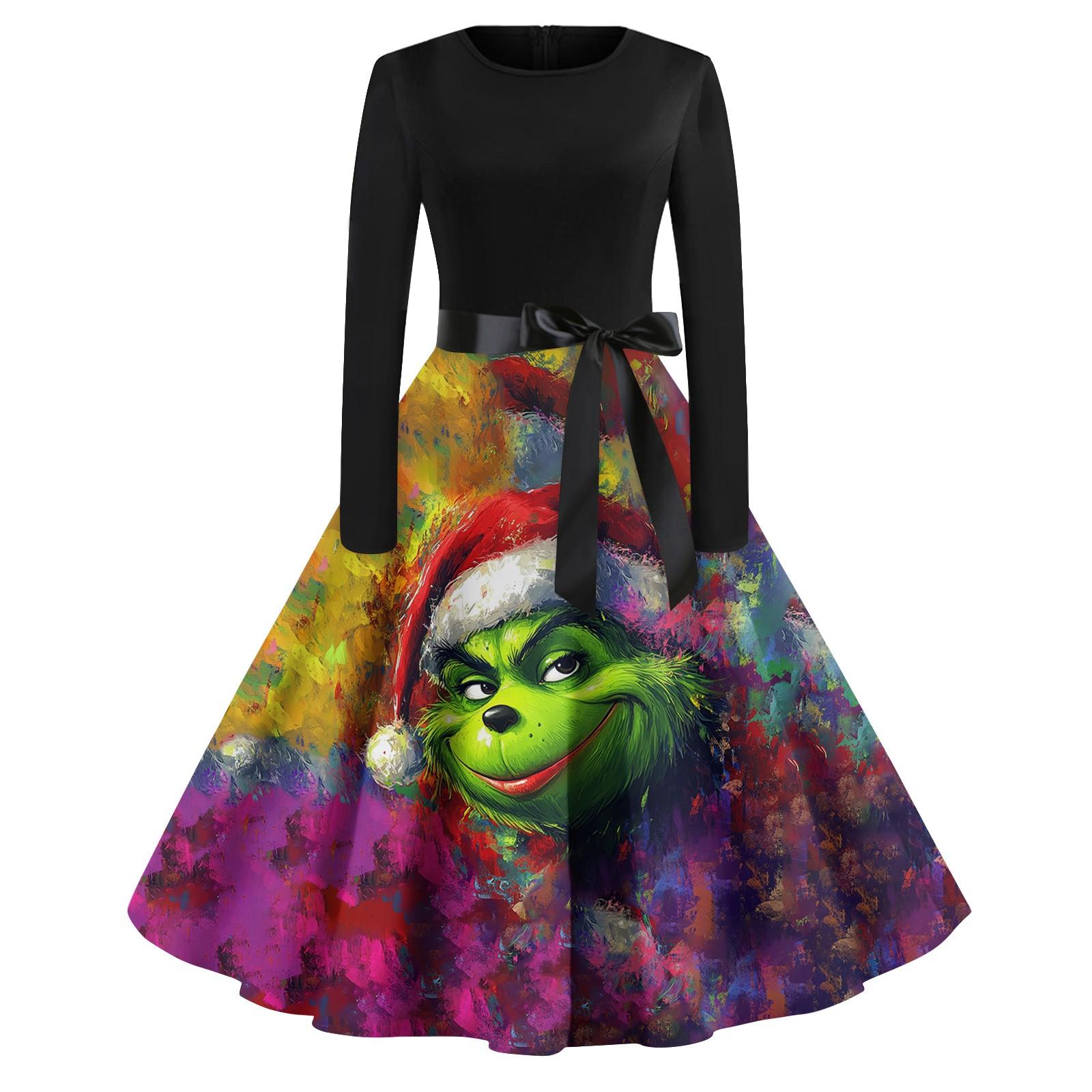 Женское повседневное модное платье с длинным рукавом и принтом, вечернее повседневное платье с круглым вырезом XXL
Женское повседневное модное платье с длинным рукавом и принтом, вечернее повседневное платье с круглым вырезом XXL