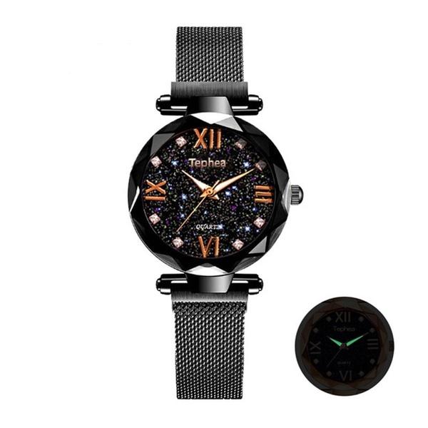 Роскошные женские кварцевые часы с циферблатом Starry Sky, магнитные наручные часы с бриллиантами, повседневные женские нарядные часы чёрный
Роскошные женские кварцевые часы с циферблатом Starry Sky, магнитные наручные часы с бриллиантами, повседневные женские нарядные часы чёрный