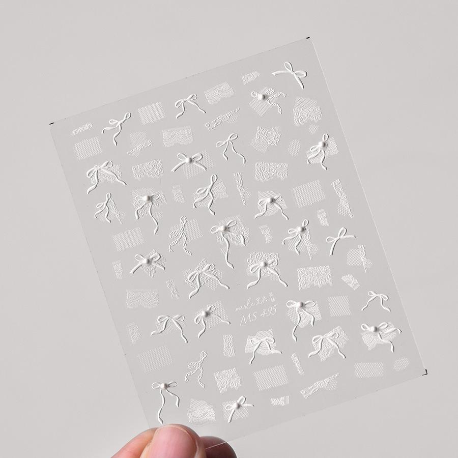 Tomoni 3D Embossed Crystal Diamond Lace Bow Nail Art Stickers with White Ribbon and Pearl Bow Decals
Tomoni 3D Embossed Crystal Diamond Lace Bow Nail Art Stickers with White Ribbon and Pearl Bow Decals