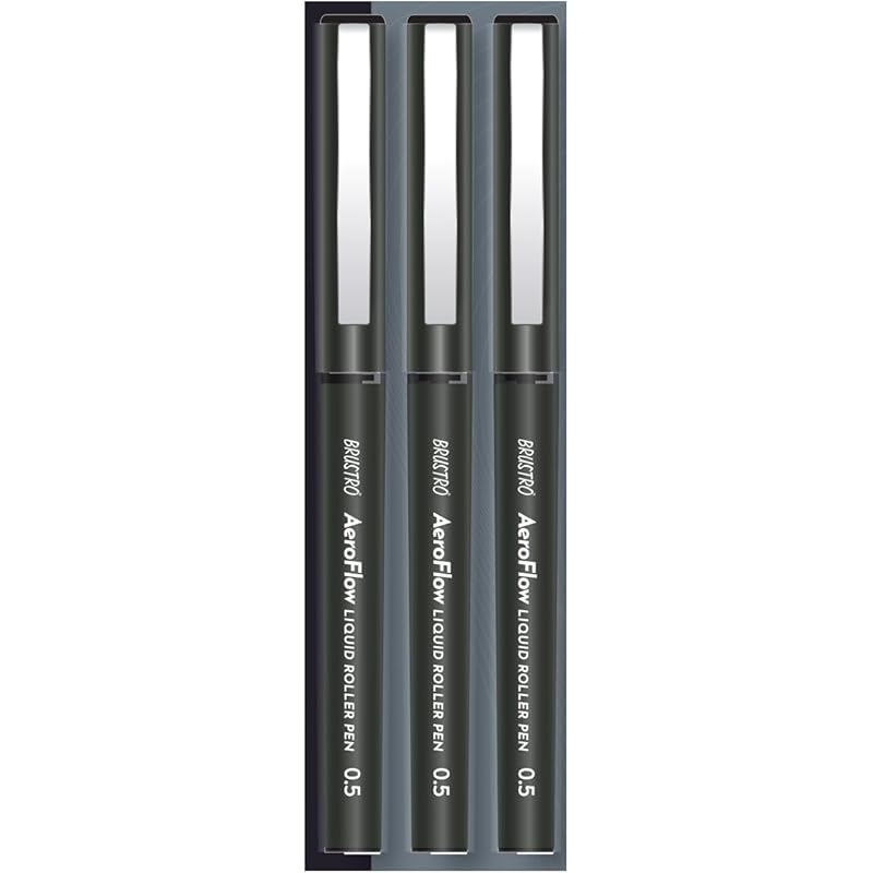 BRUSTRO AeroFlow Liquid Ink Rollerball Pens | Black | Ideal for Students, Professionals, Office, Exam use, Accurate Smoo 1 count (Pack of 3) чорний
BRUSTRO AeroFlow Liquid Ink Rollerball Pens | Black | Ideal for Students, Professionals, Office, Exam use, Accurate Smoo 1 count (Pack of 3) чорний