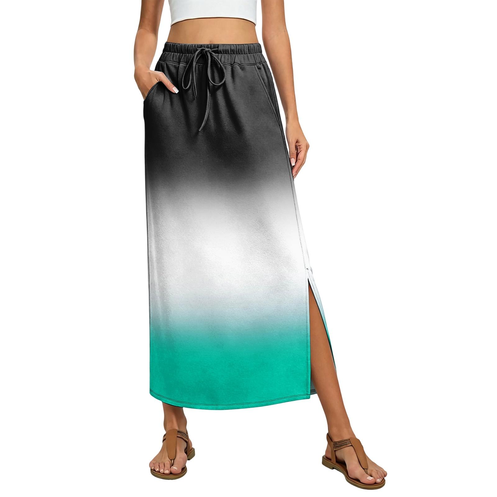 Ladies Gradient Printed Elastic Waist Drawstring Pocket Skirt XL білий
Ladies Gradient Printed Elastic Waist Drawstring Pocket Skirt XL білий