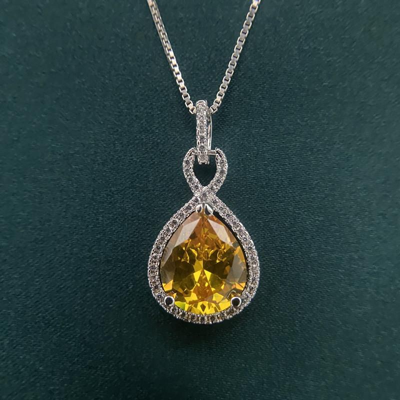 Buyee 925 Sterling Silver Stone Pendant Chain Light Yellow Crystal White Zircon Necklace for Women Wedding Fine Jewelry Chain 45cm
Buyee 925 Sterling Silver Stone Pendant Chain Light Yellow Crystal White Zircon Necklace for Women Wedding Fine Jewelry Chain 45cm