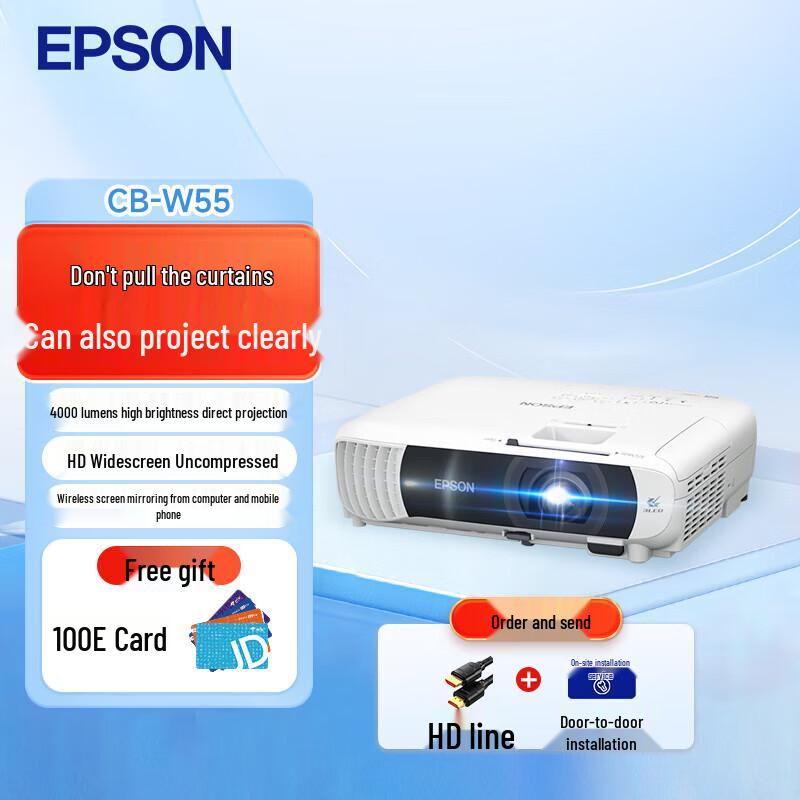 Epson CB-W55 4000 Lumens 3LCD WXGA Business Projector (CN version)
Epson CB-W55 4000 Lumens 3LCD WXGA Business Projector (CN version)