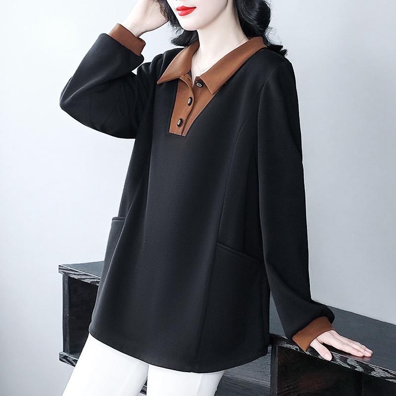 Plus Size Velvet Warm Polo Shirt - Casual Loose Fit for Fall/Winter, Middle-Aged Women. 5XL (200-220 catty recommended)
Plus Size Velvet Warm Polo Shirt - Casual Loose Fit for Fall/Winter, Middle-Aged Women. 5XL (200-220 catty recommended)
