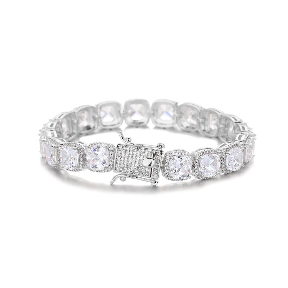 European and American hip-hop bracelet, new 11MM fat square zircon rock sugar chain men s necklace Bracelet 7inch (length about 18cm)
European and American hip-hop bracelet, new 11MM fat square zircon rock sugar chain men s necklace Bracelet 7inch (length about 18cm)