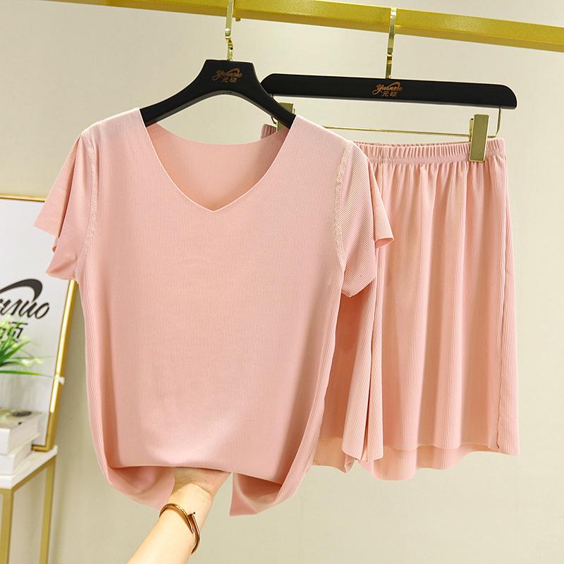 Лето 2022 Корейская футболка с V-образным вырезом из ледяного шелка и шорты Женский повседневный комплект из двух предметов XL розовый
Лето 2022 Корейская футболка с V-образным вырезом из ледяного шелка и шорты Женский повседневный комплект из двух предметов XL розовый
