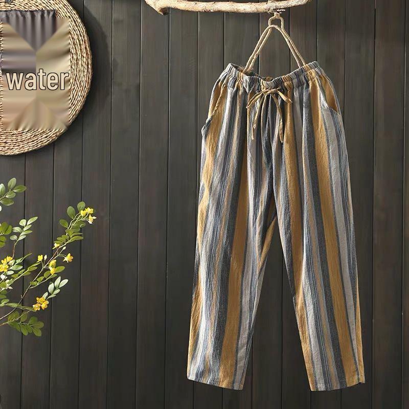 Women s Striped Cropped Harem Pants - Lightweight, Retro, Elastic Waist, Loose Fit, Slimming, Casual Summer Pants XL
Women s Striped Cropped Harem Pants - Lightweight, Retro, Elastic Waist, Loose Fit, Slimming, Casual Summer Pants XL