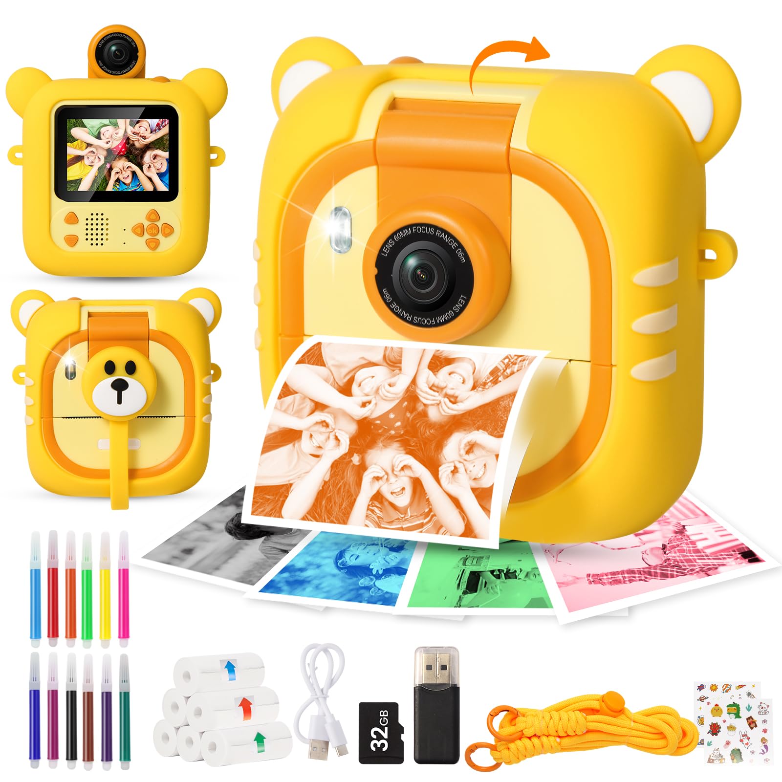 ARNSSIEN Kids Print Digital 7 Printing Papers Black Screen Instant Camera for Kids Ages 1080P Flip 32GB TF Card Christmas Birthday Gift for Boys M2
ARNSSIEN Kids Print Digital 7 Printing Papers Black Screen Instant Camera for Kids Ages 1080P Flip 32GB TF Card Christmas Birthday Gift for Boys M2