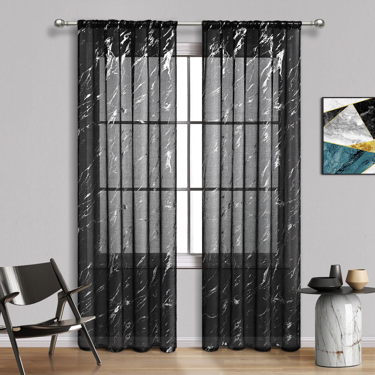 Мраморные прозрачные шторы 2 панели для спальни, гостиной, металлик золотистый, карман для уединения, сверкающий блеск для праздничного декора окна 100X130cm-2pcs чёрный
Мраморные прозрачные шторы 2 панели для спальни, гостиной, металлик золотистый, карман для уединения, сверкающий блеск для праздничного декора окна 100X130cm-2pcs чёрный