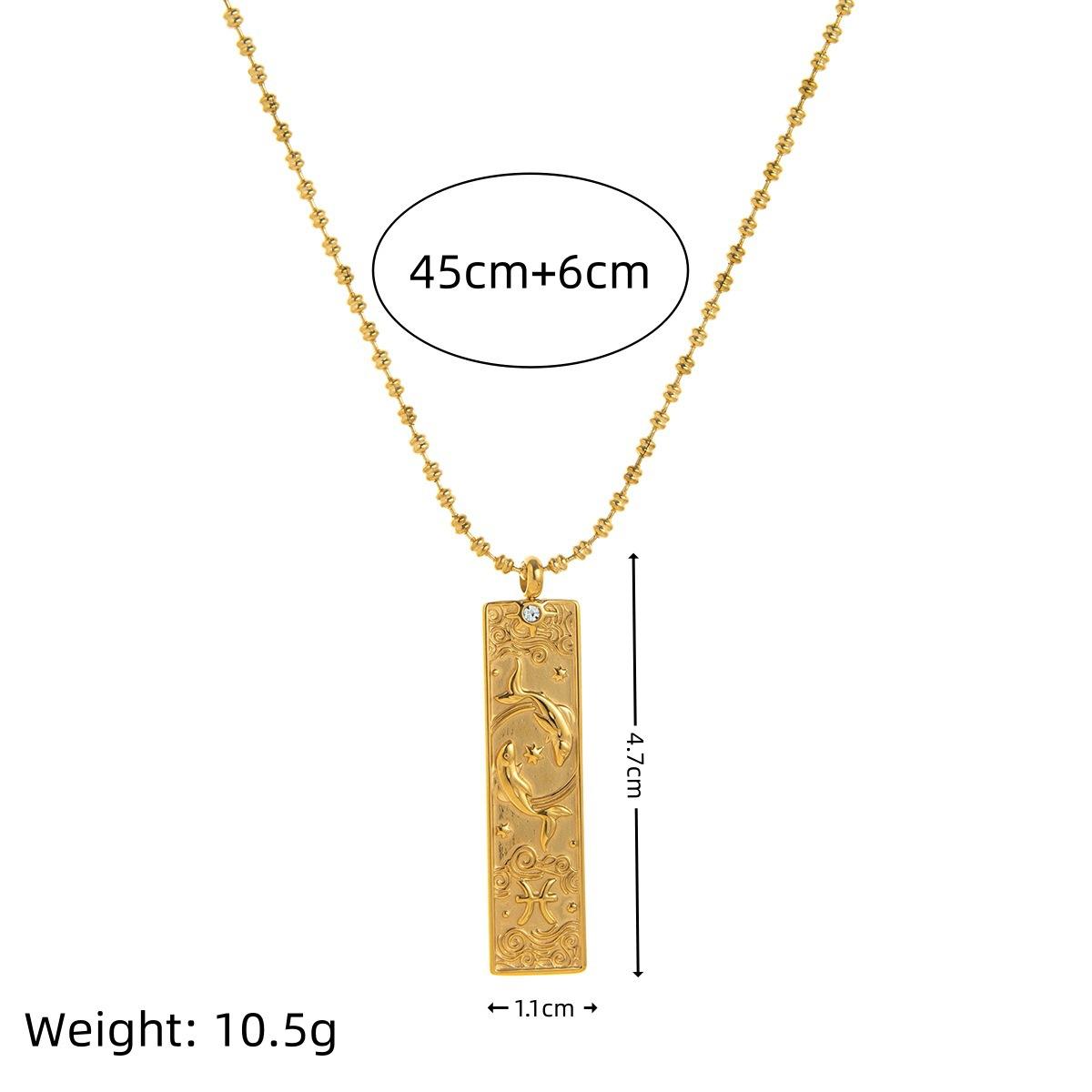 Stainless Steel 12 Constellation Tarot Card With Diamonds Titanium Steel Necklace Furnace Vacuum Plating 18K Gold Color Retention
Stainless Steel 12 Constellation Tarot Card With Diamonds Titanium Steel Necklace Furnace Vacuum Plating 18K Gold Color Retention