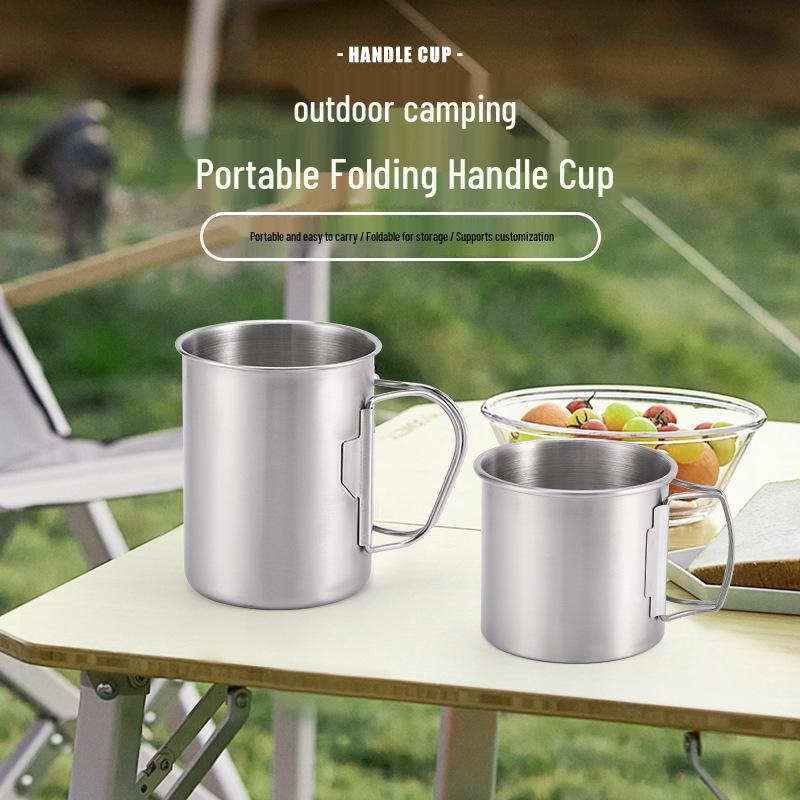 304 Stainless Steel Folding Camping Cup with Portable Handle for Outdoor and Mountaineering Activities 550ml срібний
304 Stainless Steel Folding Camping Cup with Portable Handle for Outdoor and Mountaineering Activities 550ml срібний