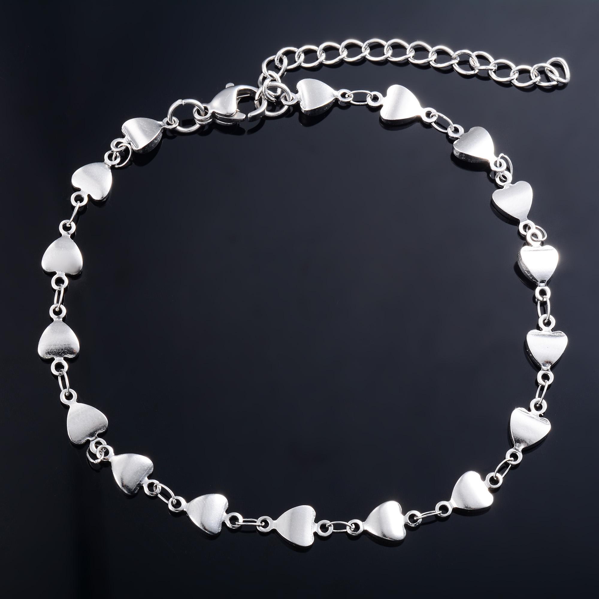 Dainty Heart Link Chain Bracelet for Women Stainless Steel Hand Bangle Ladies Girl Foot Ankle Anklet Gift Jewelry Accessories 16cm plus Extension
Dainty Heart Link Chain Bracelet for Women Stainless Steel Hand Bangle Ladies Girl Foot Ankle Anklet Gift Jewelry Accessories 16cm plus Extension
