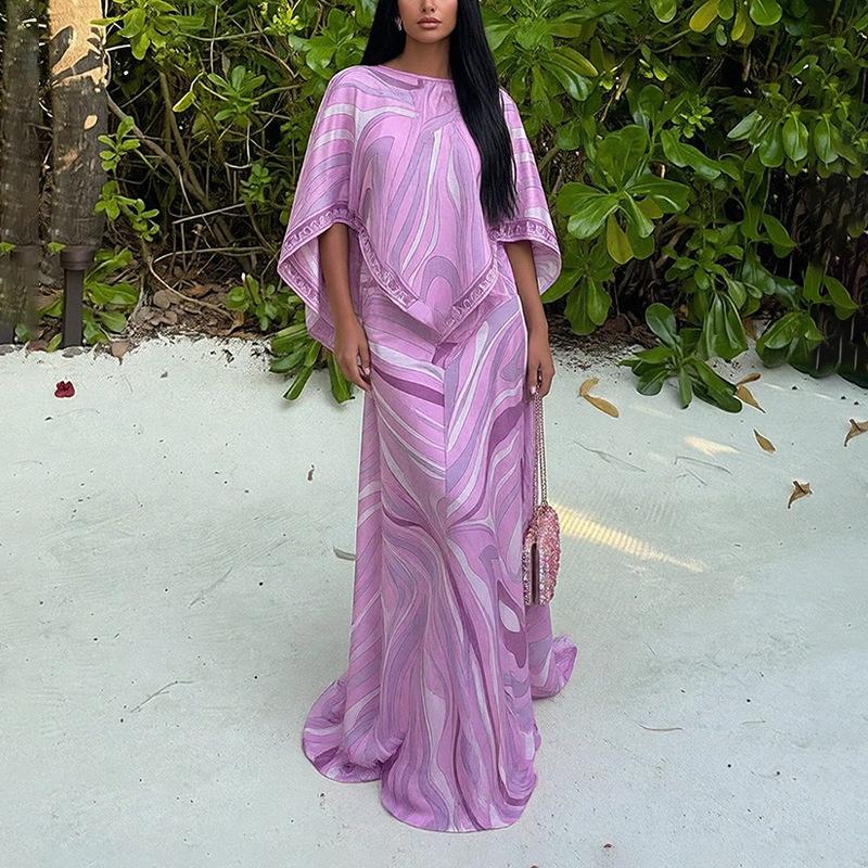 European and American women s clothing, new spring models, elegant holiday style print cape top long skirt set 3XL фіолетовий
European and American women s clothing, new spring models, elegant holiday style print cape top long skirt set 3XL фіолетовий