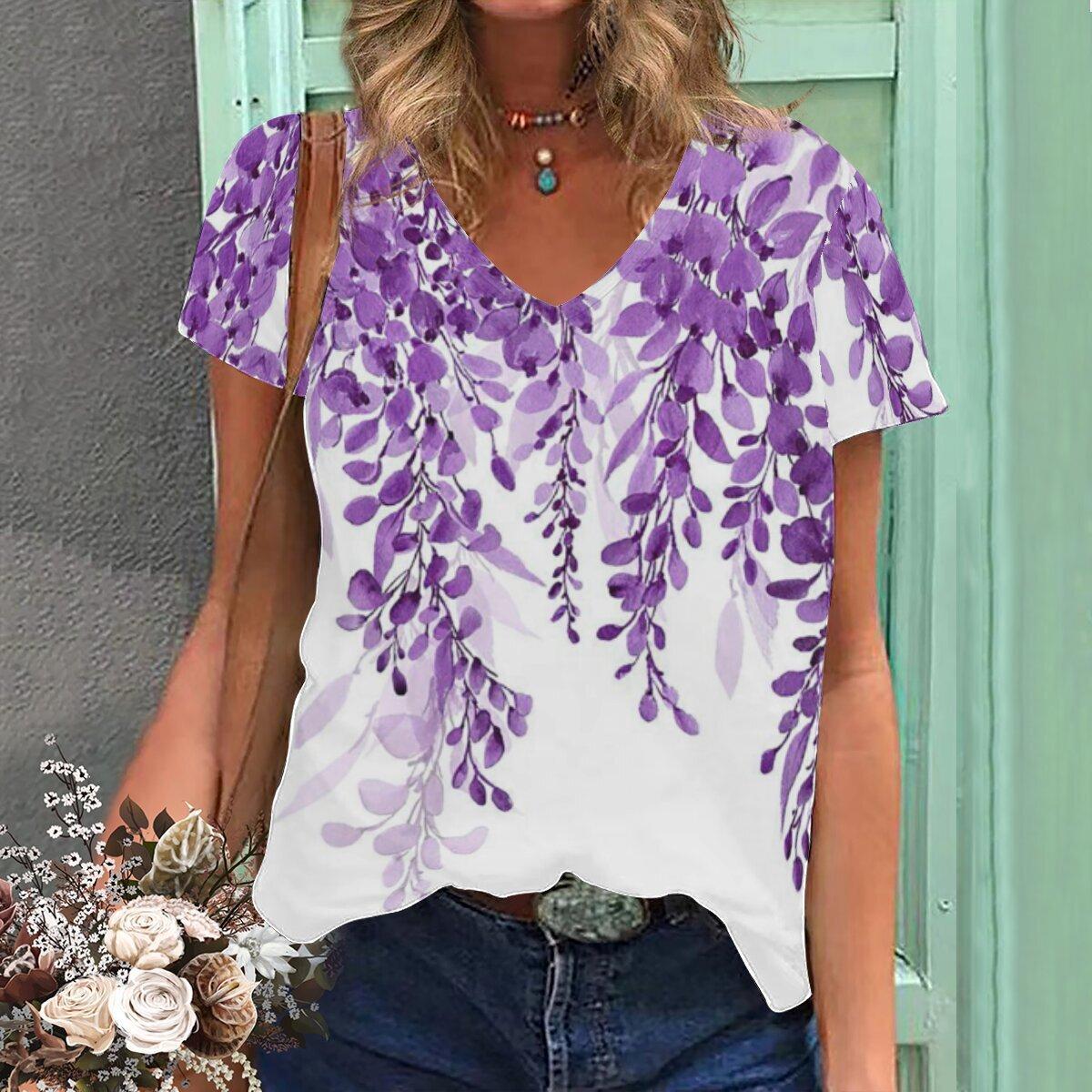 Женская футболка Летняя Цветочная 3D-печать V-образный вырез Короткий рукав XS
Женская футболка Летняя Цветочная 3D-печать V-образный вырез Короткий рукав XS