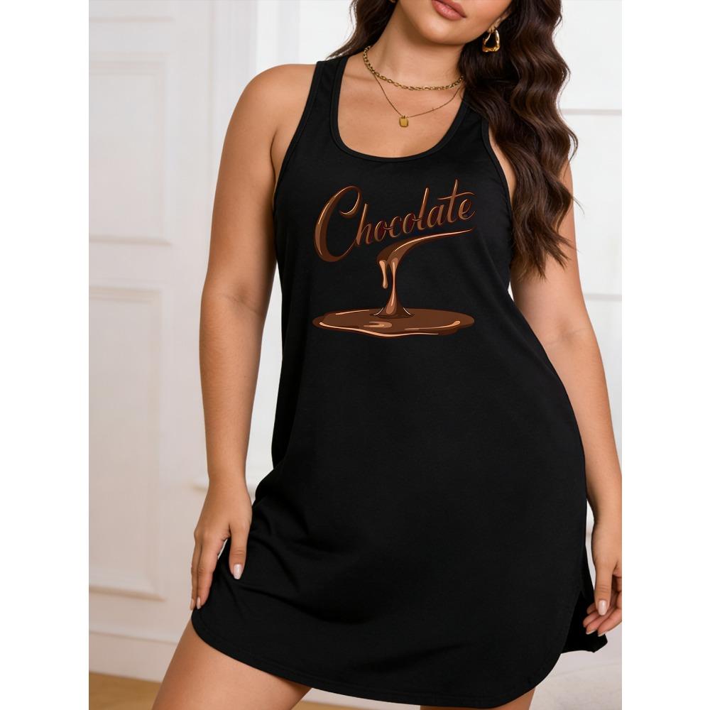 Large-size lady s Chocolate print round-neck pullover dress, with a close-fitting and comfortable design, suitable for casual 4XL
Large-size lady s Chocolate print round-neck pullover dress, with a close-fitting and comfortable design, suitable for casual 4XL