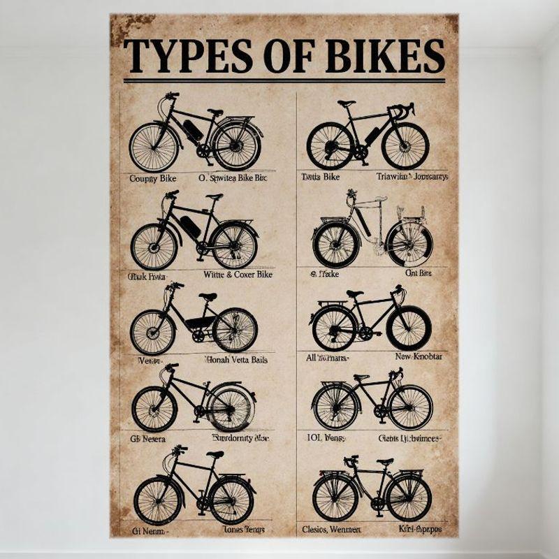 Vintage Types of Bikes Tin Sign with 12 Bicycle Illustrations, Sepia-Toned Retro Metal Plaque for Café, Bar, Man Cave Decor 20x30cm(7.8x11.8inch)
Vintage Types of Bikes Tin Sign with 12 Bicycle Illustrations, Sepia-Toned Retro Metal Plaque for Café, Bar, Man Cave Decor 20x30cm(7.8x11.8inch)