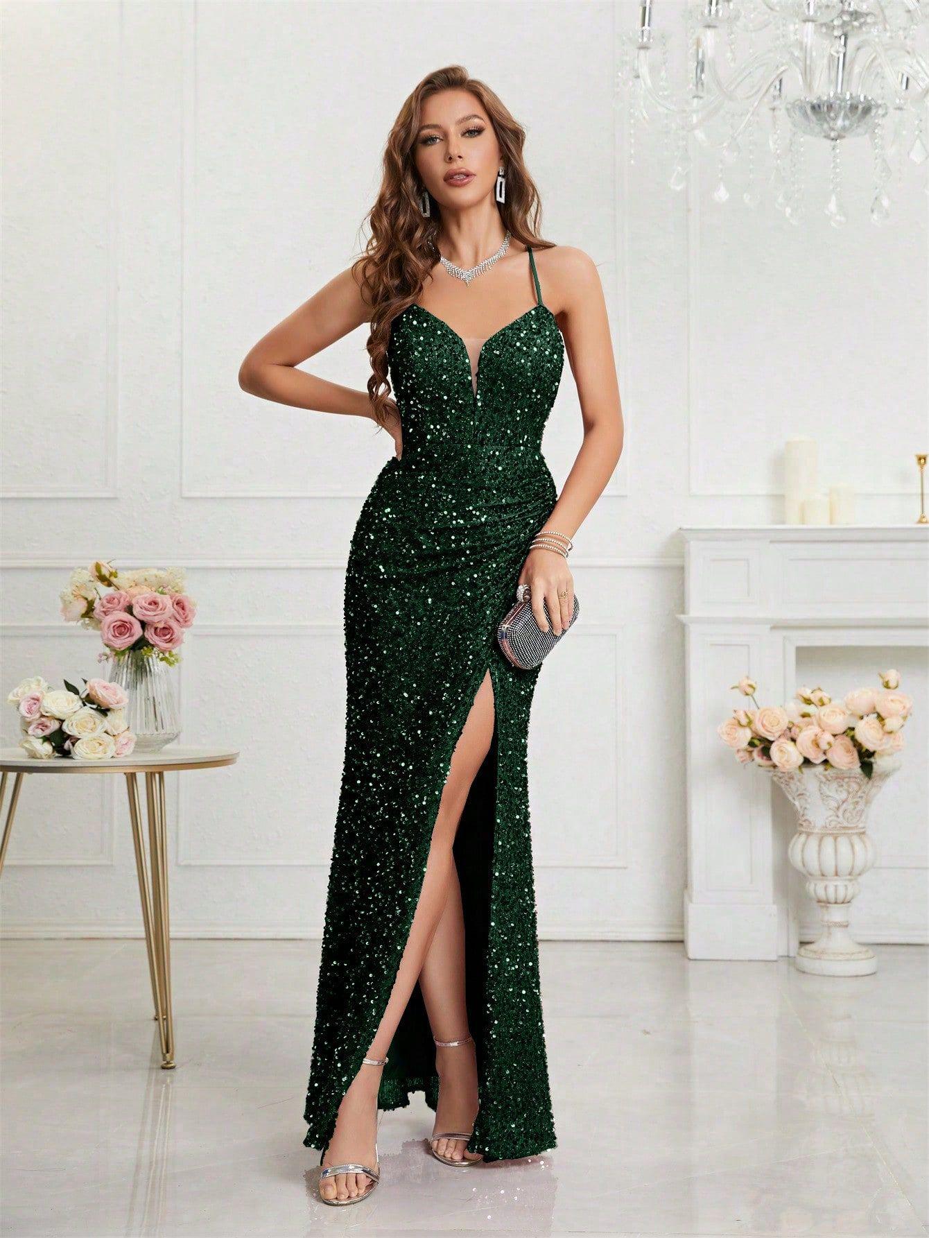 2026 Summer Women s Slim-Fit V-Neck Sequin Evening Gown XL зелений
2026 Summer Women s Slim-Fit V-Neck Sequin Evening Gown XL зелений