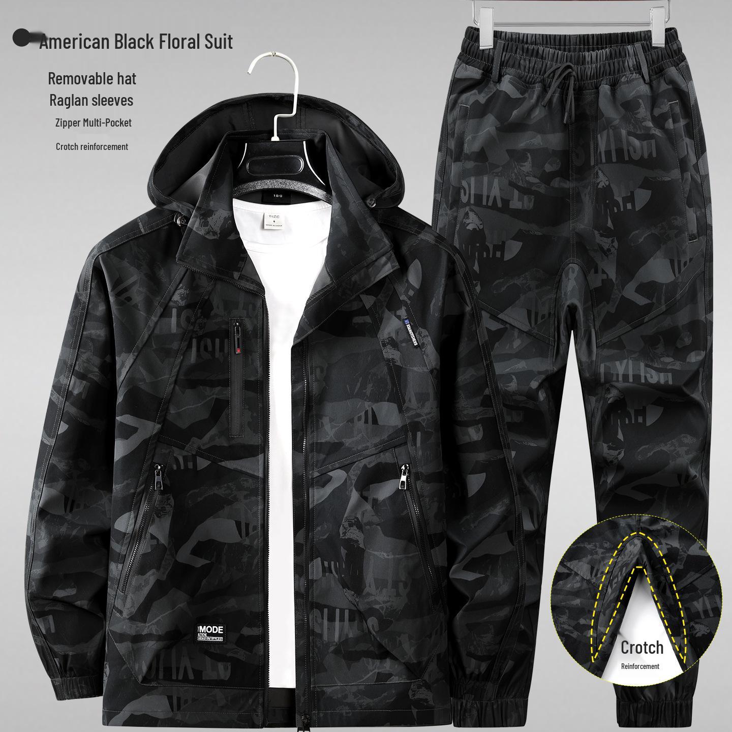 Men s Waterproof Camouflage Work Jacket and Pants Set - Windproof, Hooded, Spring/Autumn Outdoor Casual Workwear 195 (200-220 jin)
Men s Waterproof Camouflage Work Jacket and Pants Set - Windproof, Hooded, Spring/Autumn Outdoor Casual Workwear 195 (200-220 jin)