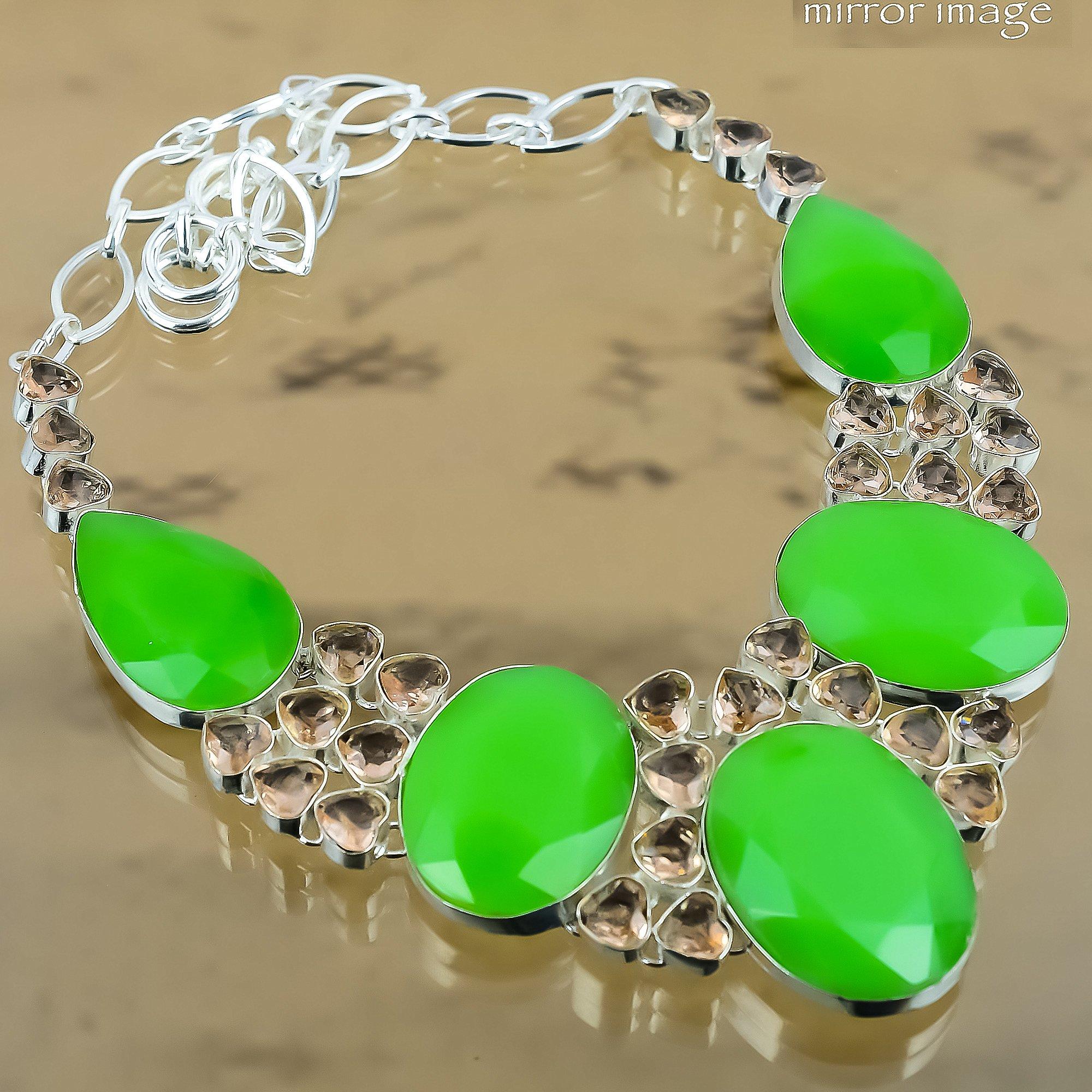 Gift For Her Natural Green Chalcedony Chain Adjustable Necklace 925 Silver Adjustable
Gift For Her Natural Green Chalcedony Chain Adjustable Necklace 925 Silver Adjustable
