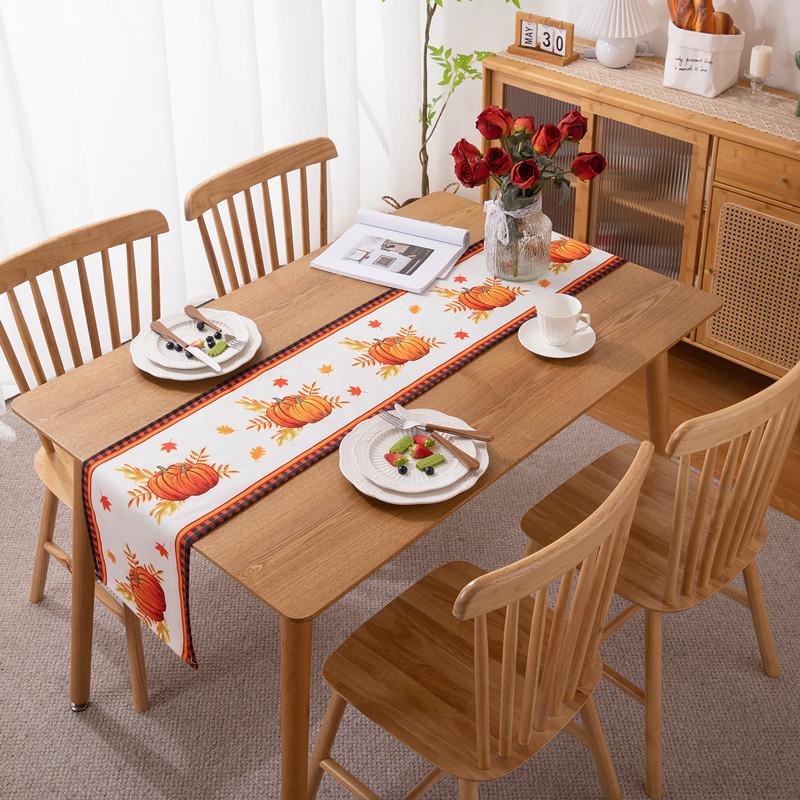 Polyester Cotton Digital Printing Thanksgiving Halloween Decorative Table Cloth Autumn Maple Leaf Pumpkin Table Flag 30X140
Polyester Cotton Digital Printing Thanksgiving Halloween Decorative Table Cloth Autumn Maple Leaf Pumpkin Table Flag 30X140