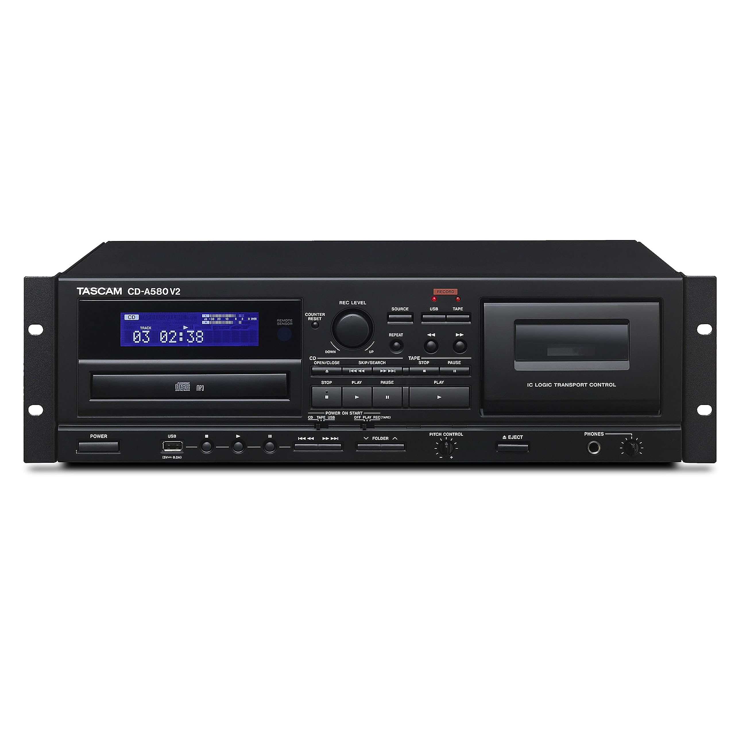 TASCAM v2 Комерційний касетний магнітофон CD-програвач USB-рекордер із пам яттю Дубляж Архів Караоке Банкетний зал Касетна дека Pitch Control Deck CD-A580
TASCAM v2 Комерційний касетний магнітофон CD-програвач USB-рекордер із пам яттю Дубляж Архів Караоке Банкетний зал Касетна дека Pitch Control Deck CD-A580