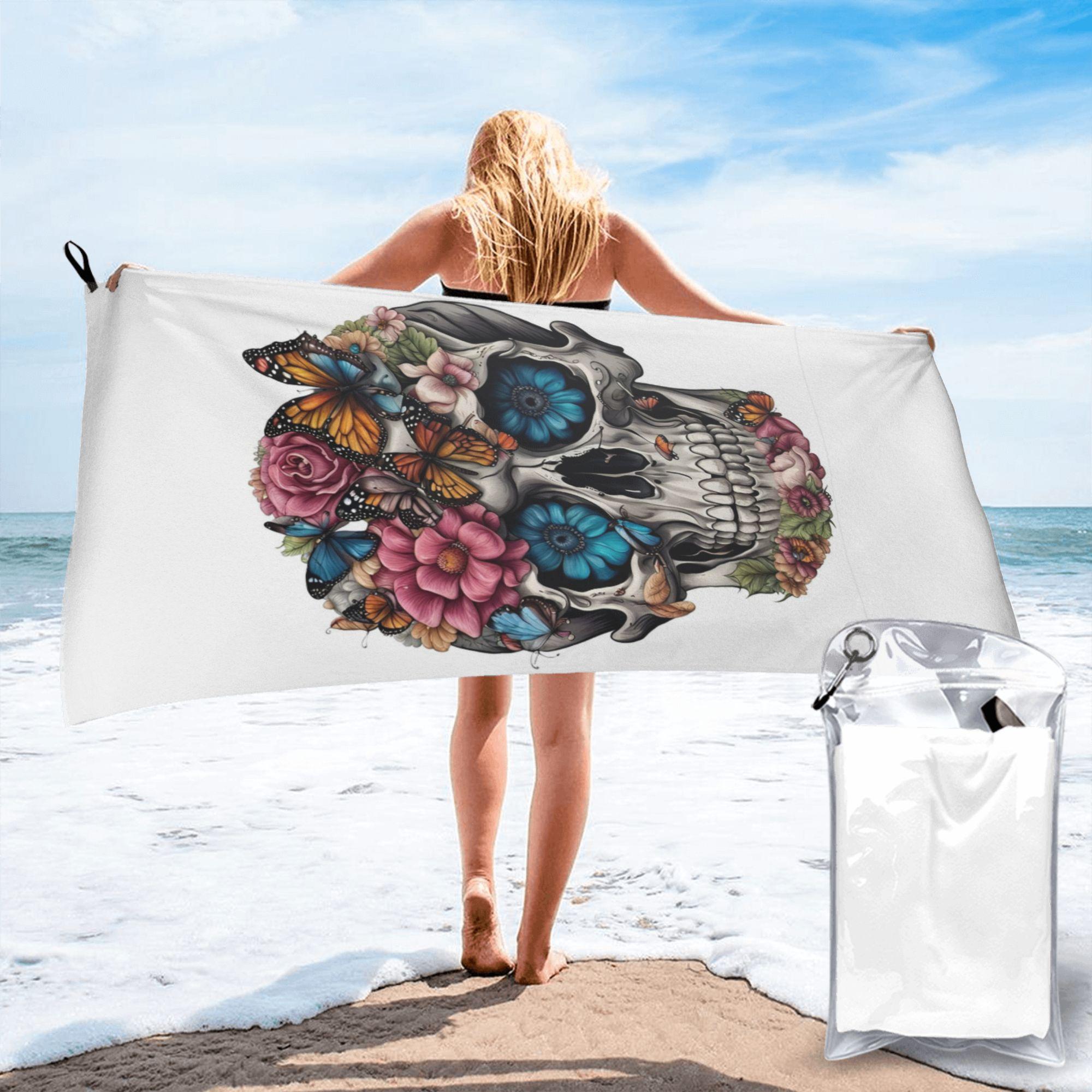 Floral Sugar Skull Beach Towel Soft Microfiber Quick Dry Absorbent Quick Towels For Swimming W40*H60(CM)
Floral Sugar Skull Beach Towel Soft Microfiber Quick Dry Absorbent Quick Towels For Swimming W40*H60(CM)