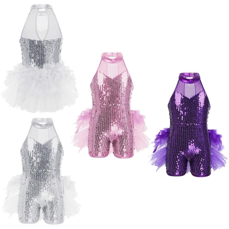 Girls Glittery Sequins Sleeveless Mock Neck Ballet Latin Jazz Dance Jumpsuit Stage Performance Costume 4-5 Years фіолетовий
Girls Glittery Sequins Sleeveless Mock Neck Ballet Latin Jazz Dance Jumpsuit Stage Performance Costume 4-5 Years фіолетовий