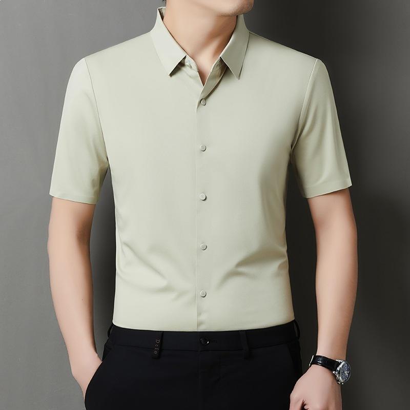 Traceless high elastic men s light luxury seamless short-sleeved shirt middle-aged new non-ironing business casual mulberry silk shirt XXXXL
Traceless high elastic men s light luxury seamless short-sleeved shirt middle-aged new non-ironing business casual mulberry silk shirt XXXXL