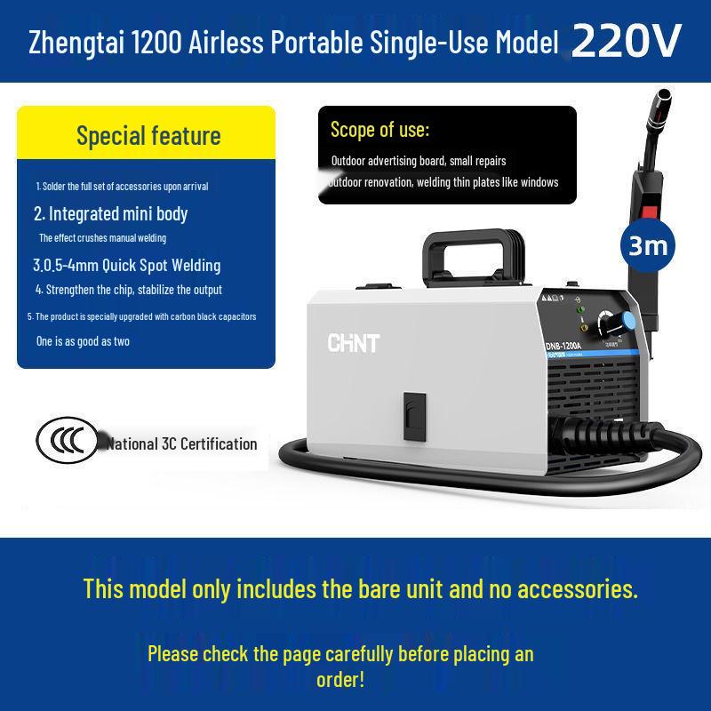 Zhengtai DNB-1200 Dual-Use MIG Welder 220V for Home Use
Zhengtai DNB-1200 Dual-Use MIG Welder 220V for Home Use