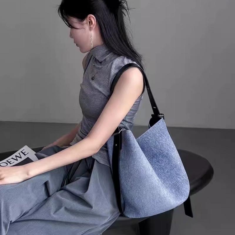 Нишевая большая сумка-тоут в стиле ретро, с цветными блоками, 2024: Женская сумка премиум-класса для поездок на работу, на плечо и через плечо