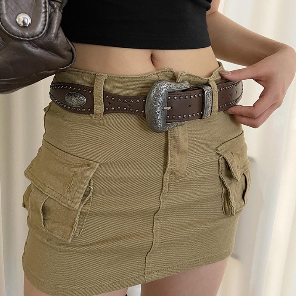 American Style PU Vintage Waistband Cool Coffee Y2K Belt Jeans Decor Black Rivet Belt Couple кавовий
American Style PU Vintage Waistband Cool Coffee Y2K Belt Jeans Decor Black Rivet Belt Couple кавовий