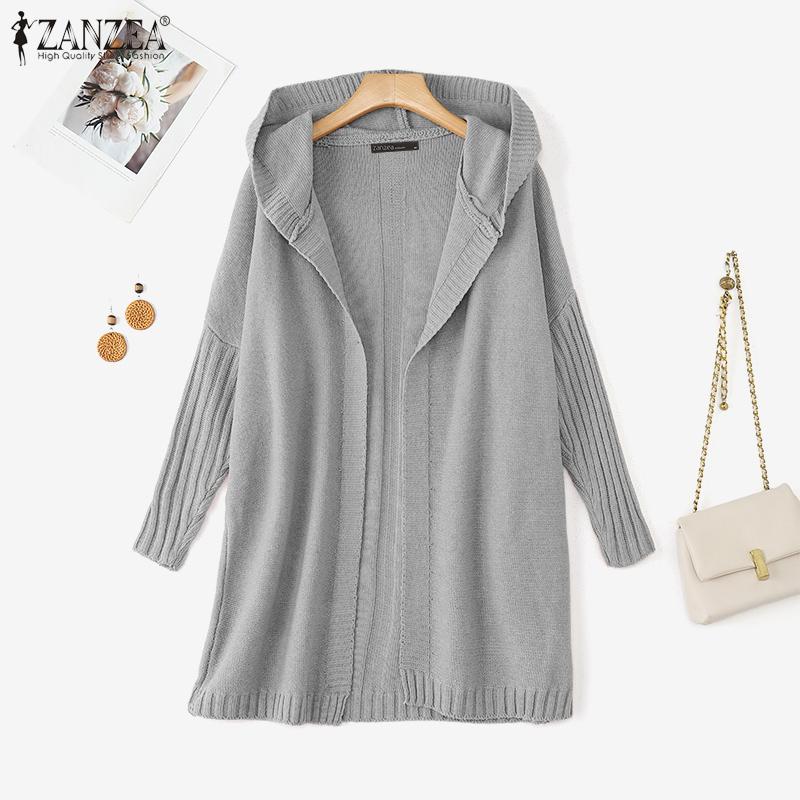 ZANZEA Autumn Women Long Sleeve Open Front Casual Loose Knitted Hooded Sweaters Cardigan One Size серый
ZANZEA Autumn Women Long Sleeve Open Front Casual Loose Knitted Hooded Sweaters Cardigan One Size серый