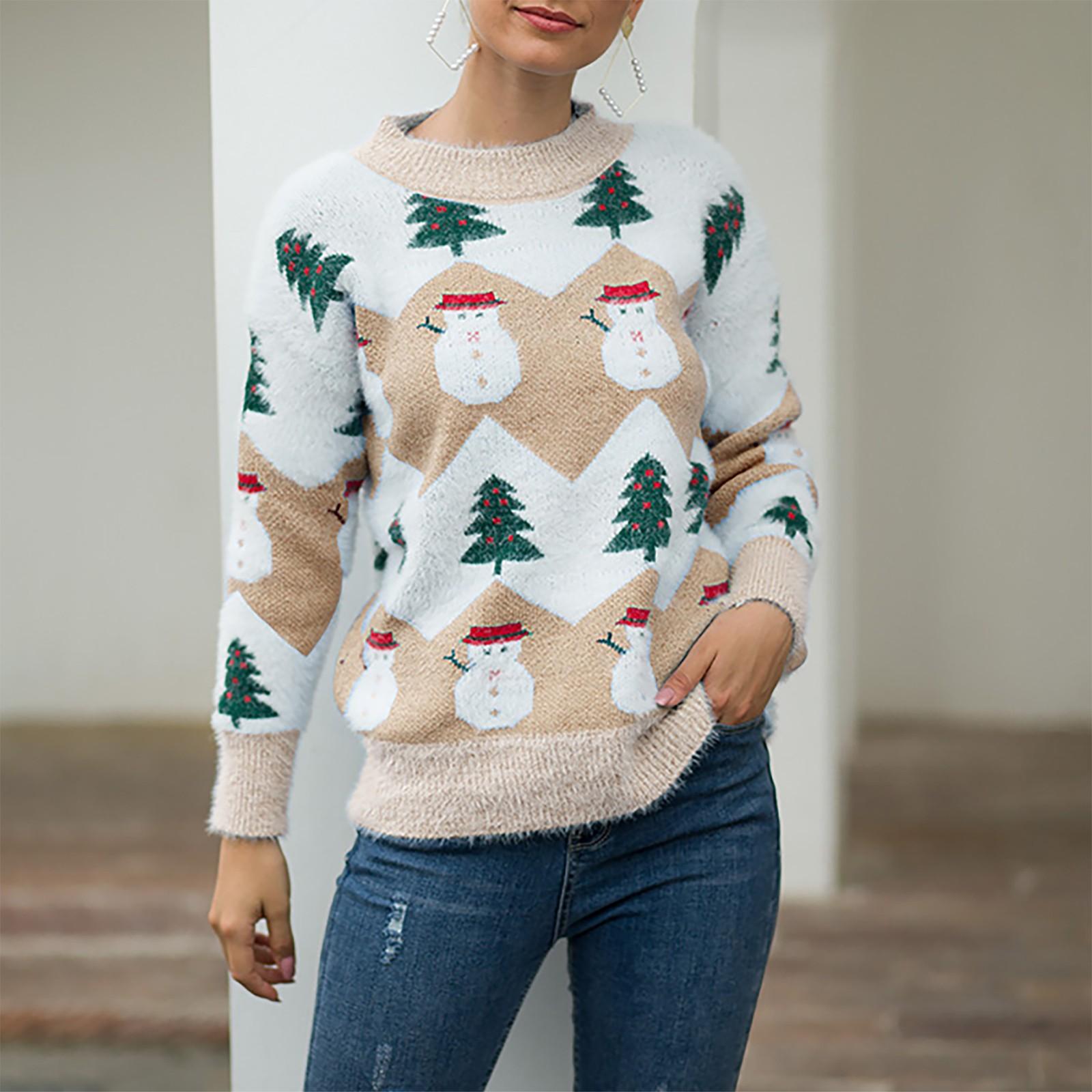 Ladies Sweater Christmas Tree Snowman Pullover Sweater M хакі
Ladies Sweater Christmas Tree Snowman Pullover Sweater M хакі