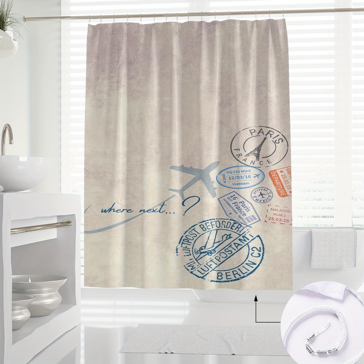 Modern Nordic Travel Stamp Shower Curtain – Digital Print, Polyester With Hooks, Machine Washable Bath Decor W60H190(CM)-1 Pcs
Modern Nordic Travel Stamp Shower Curtain – Digital Print, Polyester With Hooks, Machine Washable Bath Decor W60H190(CM)-1 Pcs