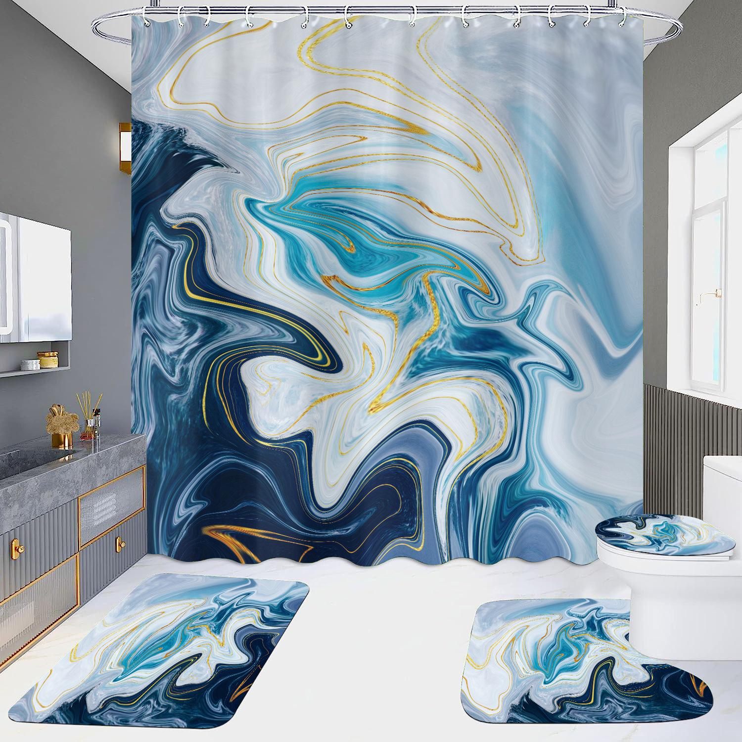 Vikama Gray Golden Crackle Marble Shower Curtain Set Modern Creative Marble Texture Fabric Bathroom Decor Curtain W60H190(CM)-1 Pcs
Vikama Gray Golden Crackle Marble Shower Curtain Set Modern Creative Marble Texture Fabric Bathroom Decor Curtain W60H190(CM)-1 Pcs