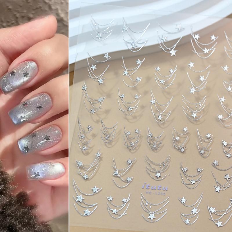 Звездные наклейки для ногтей, бронзирующие вспышки, высококачественные самоклеящиеся наклейки, украшения для ногтей, стереоскопические серебряный
Звездные наклейки для ногтей, бронзирующие вспышки, высококачественные самоклеящиеся наклейки, украшения для ногтей, стереоскопические серебряный