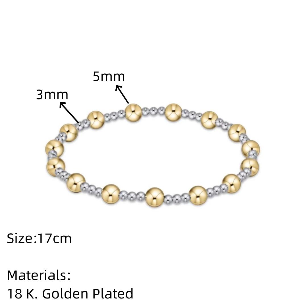 Vlen Luxury 18K Gold Plated & Silver Bracelet Jewelry Mix Metal 3mm & 6mm Beads Stackable Bracelet for Women Pulseras Mujer
Vlen Luxury 18K Gold Plated & Silver Bracelet Jewelry Mix Metal 3mm & 6mm Beads Stackable Bracelet for Women Pulseras Mujer