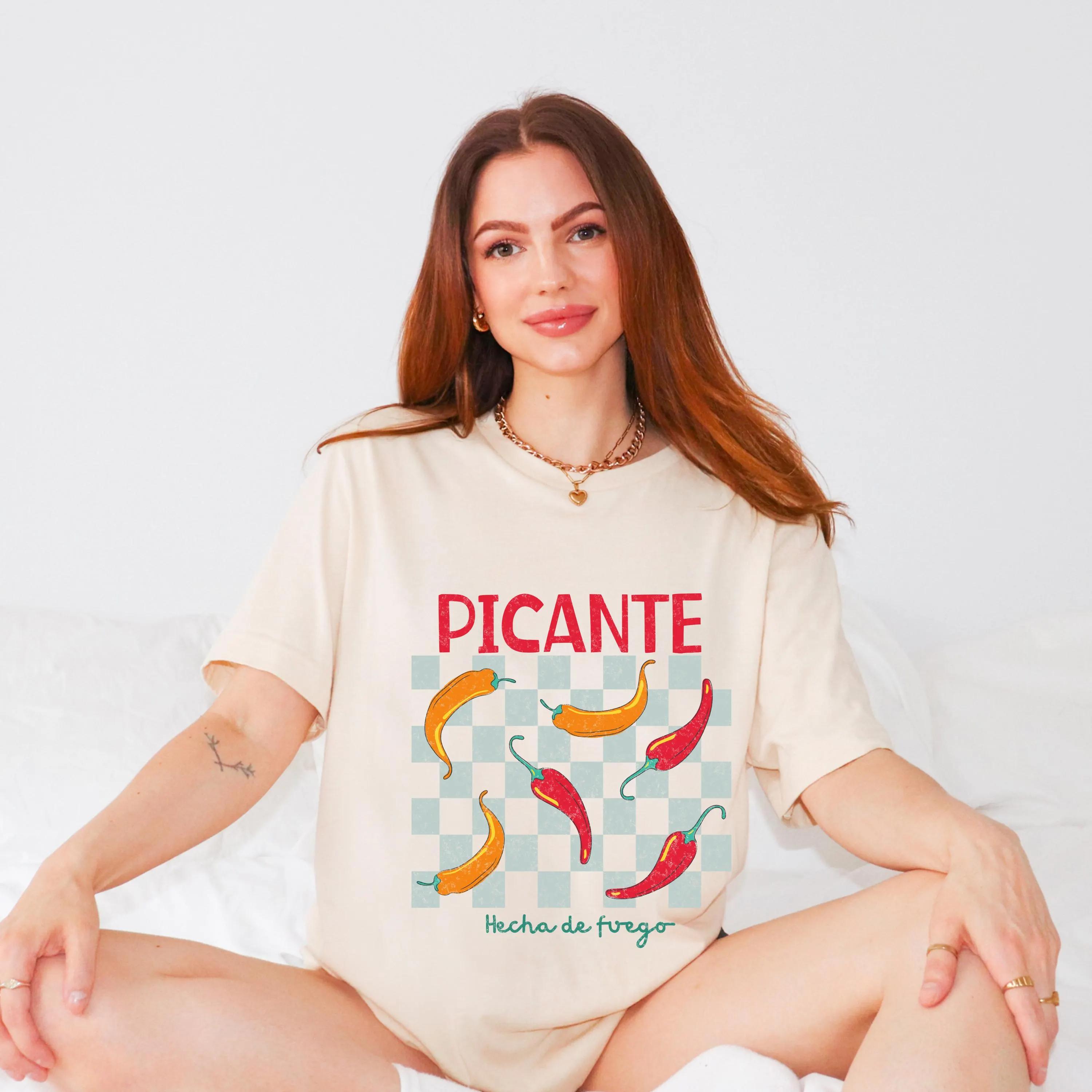 Plus Size Summer Womens Hot and Spicy Peppers TShirt Cotton Breathable Stylish Versatile Street Style Oversized 4XL
Plus Size Summer Womens Hot and Spicy Peppers TShirt Cotton Breathable Stylish Versatile Street Style Oversized 4XL