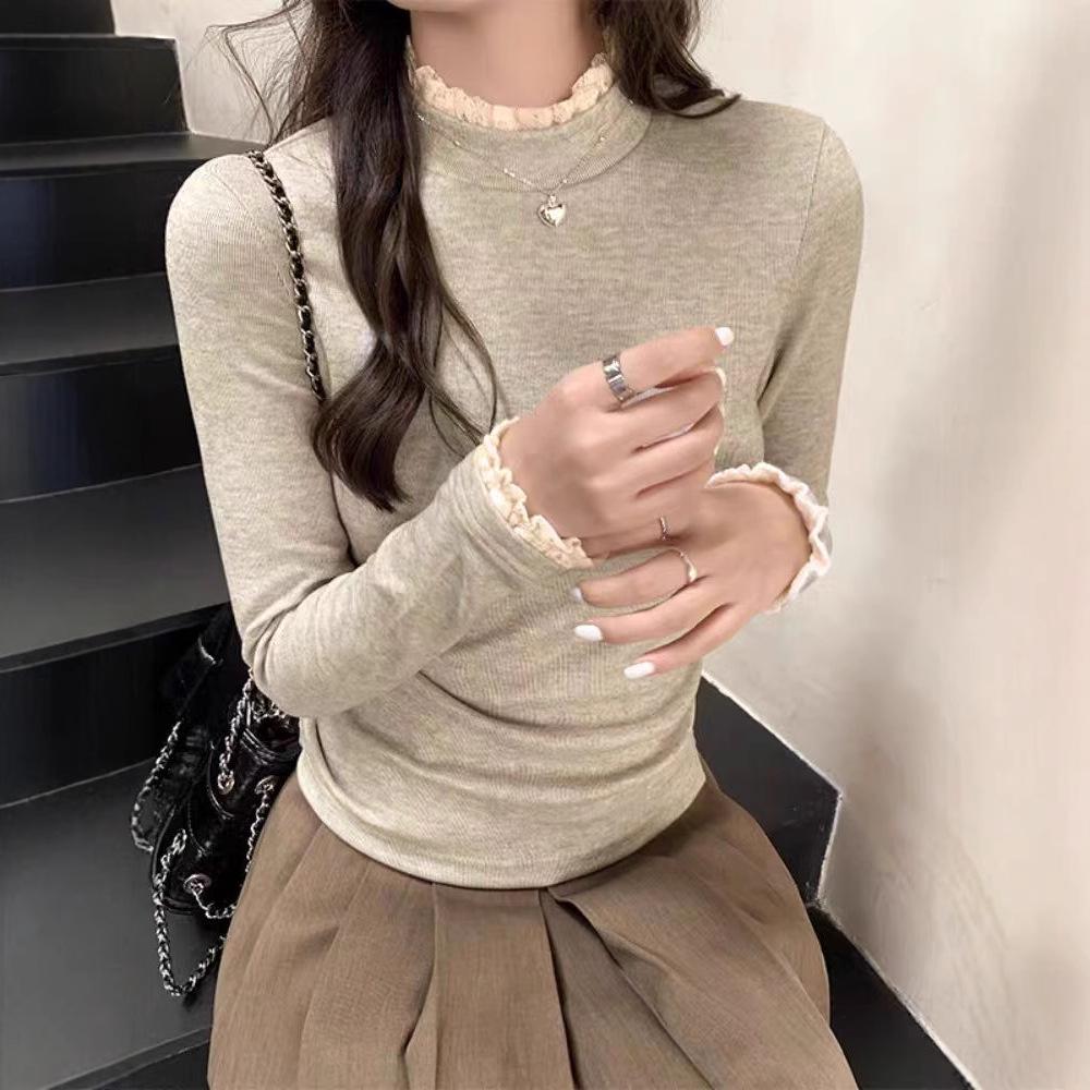 Design Sense Women s Lace Trim Brushed Long Sleeve T-Shirt Base Layer - Winter Semi-High Neck Top L
Design Sense Women s Lace Trim Brushed Long Sleeve T-Shirt Base Layer - Winter Semi-High Neck Top L