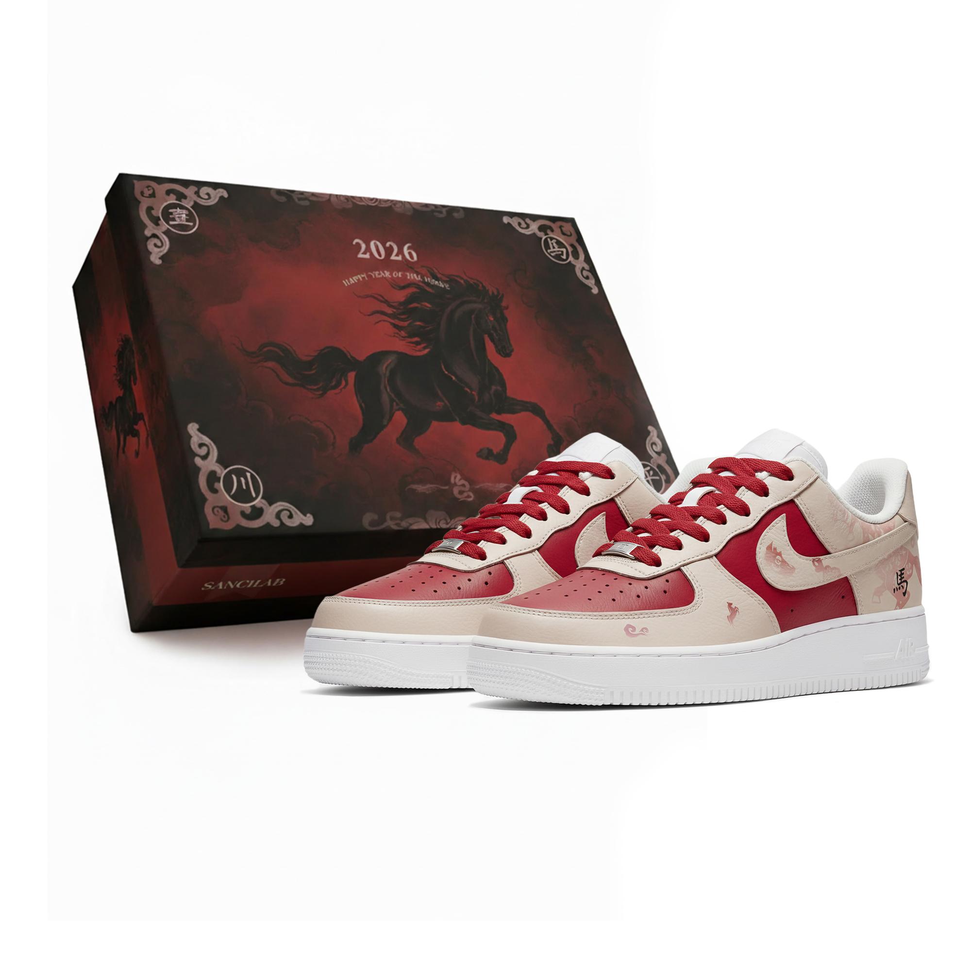 Nike Air Force 1 Panda Leather, Sanci Laboratory, Horse Year, Yunqi Chasing The Sunset, Box DV0788-001(Team-S-BOX) 45.5
Nike Air Force 1 Panda Leather, Sanci Laboratory, Horse Year, Yunqi Chasing The Sunset, Box DV0788-001(Team-S-BOX) 45.5