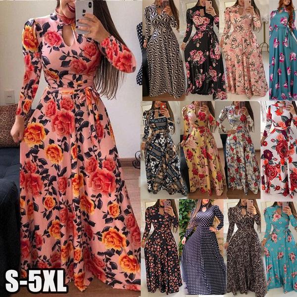 Women Fashion Long Sleeve Dress Maxi Dresses High Waist Flower Dress Party Dress S
Women Fashion Long Sleeve Dress Maxi Dresses High Waist Flower Dress Party Dress S
