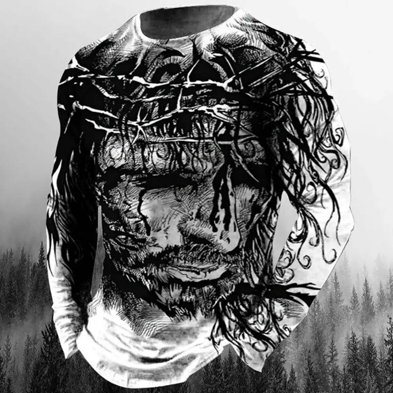 Модна повсякденна чоловіча футболка з довгим рукавом і 3d-принтом у ретро-стилі Ісус Христос, вулична особистість, вільний оверсайз-комір Harajuku 2XL
Модна повсякденна чоловіча футболка з довгим рукавом і 3d-принтом у ретро-стилі Ісус Христос, вулична особистість, вільний оверсайз-комір Harajuku 2XL