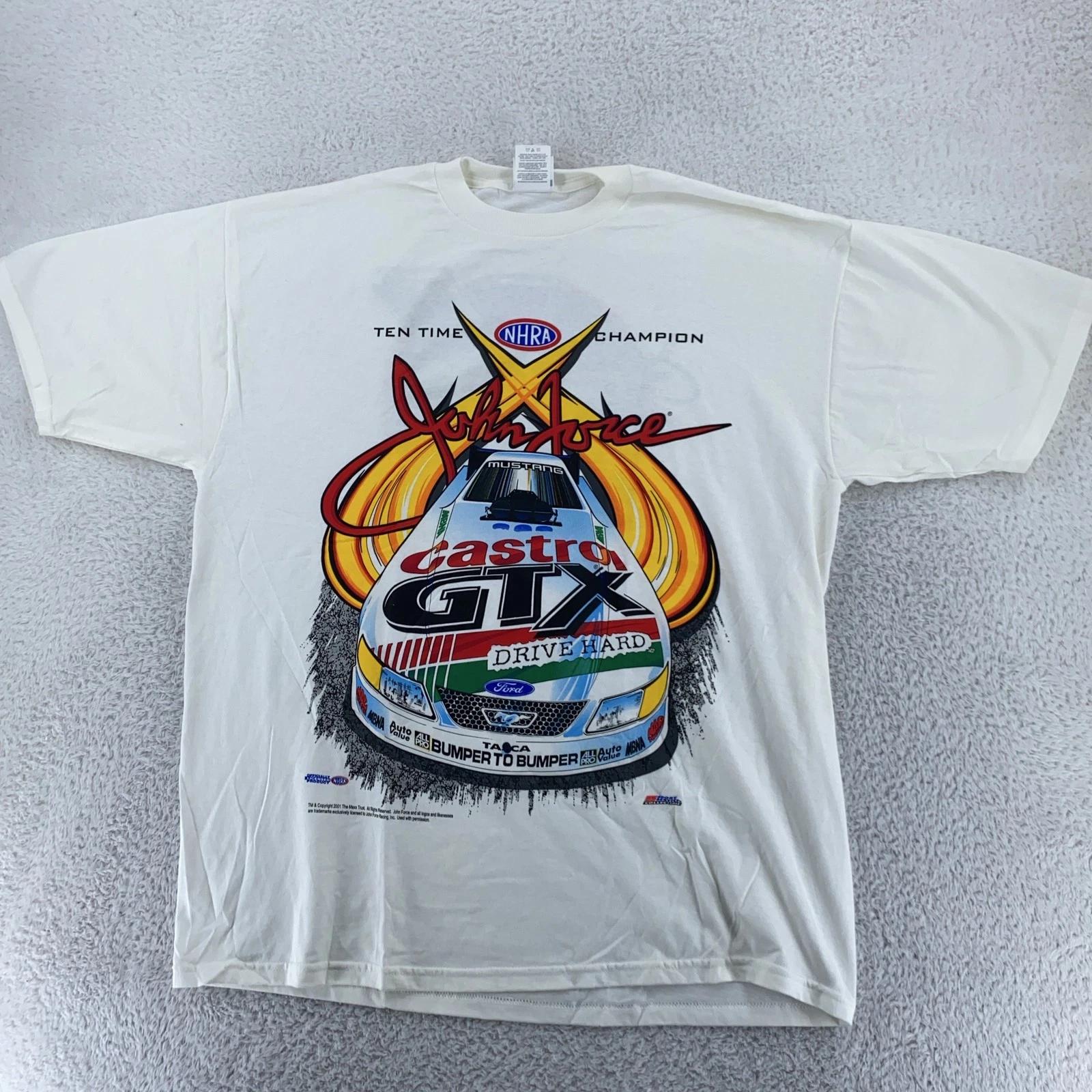 Vintage John Force NHRA Drag Racing Shirt Mens XL White Castrol GTX Mustang 2001 3XL
Vintage John Force NHRA Drag Racing Shirt Mens XL White Castrol GTX Mustang 2001 3XL