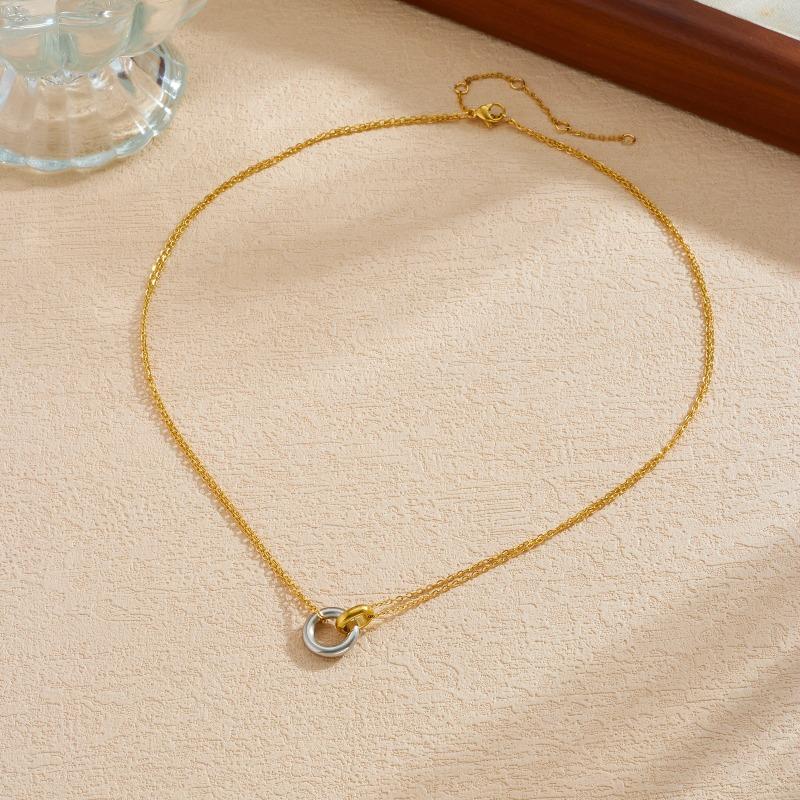 Gold Plated Stainless Steel Two-Tone Interlocking Ring Pendant Necklace for Women золотий
Gold Plated Stainless Steel Two-Tone Interlocking Ring Pendant Necklace for Women золотий