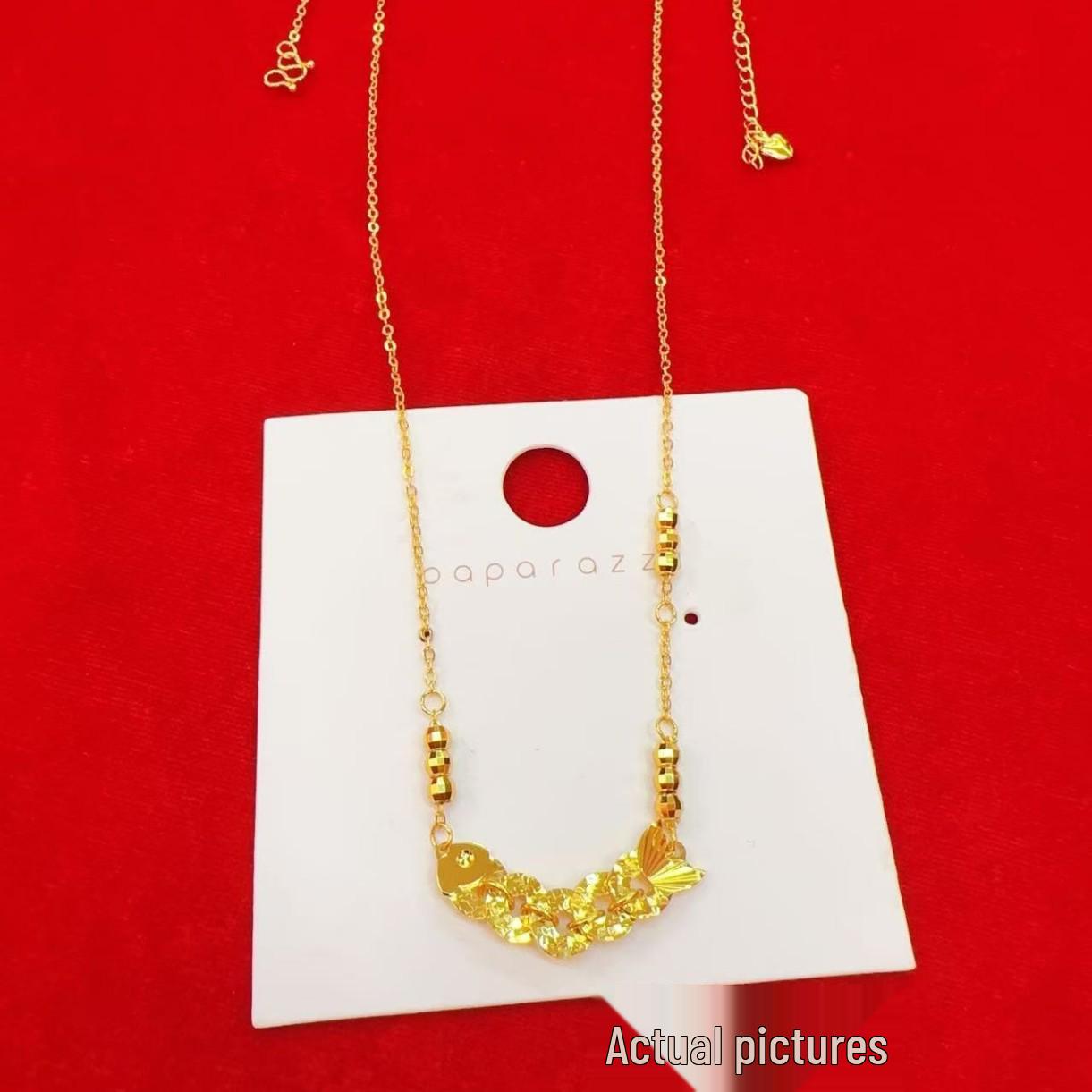 Vietnam Sand Gold Koi Necklace: Five Emperor Coins, Crushed Ice Design - Elegant Clavicle Chain, Perfect for Qixi Birthday Gift
Vietnam Sand Gold Koi Necklace: Five Emperor Coins, Crushed Ice Design - Elegant Clavicle Chain, Perfect for Qixi Birthday Gift