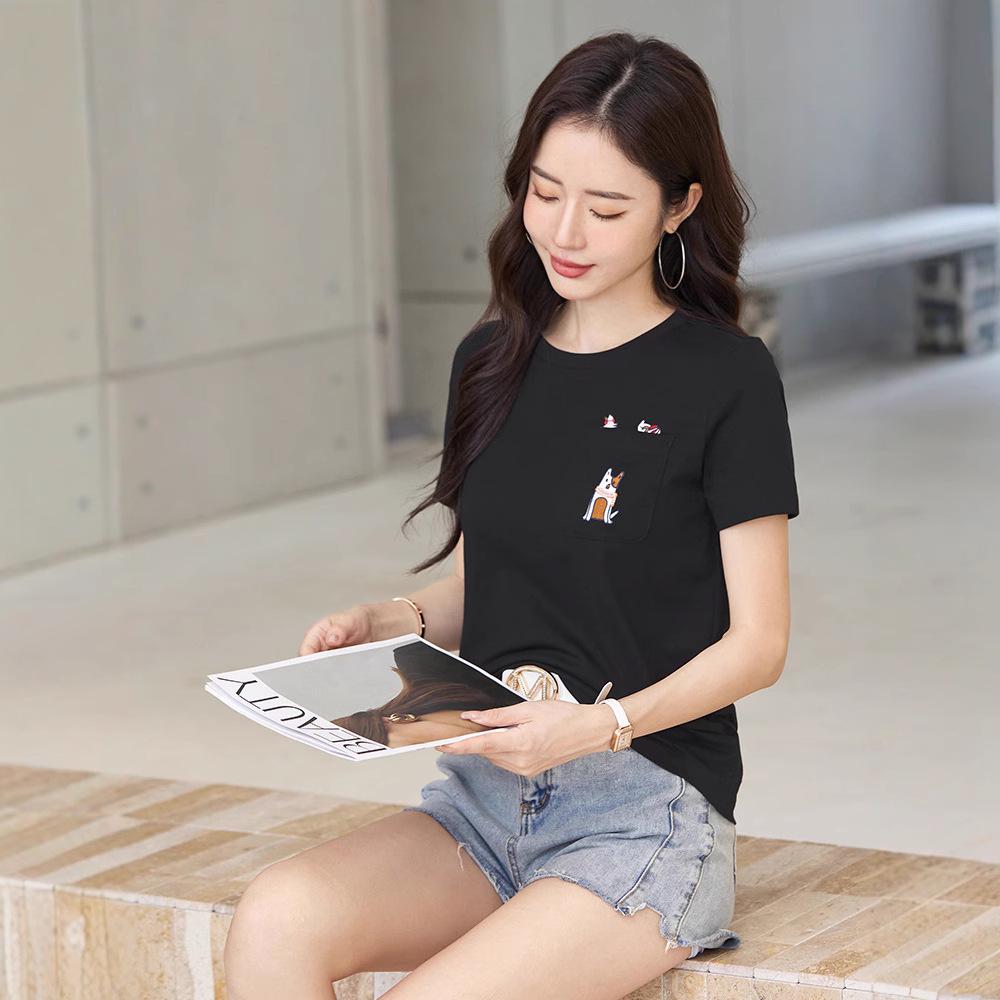 2025 Spring/Summer Women s Pure Cotton Crew Neck Short Sleeve T-Shirt with Double-Sided Embroidery, Korean Style. XL
2025 Spring/Summer Women s Pure Cotton Crew Neck Short Sleeve T-Shirt with Double-Sided Embroidery, Korean Style. XL